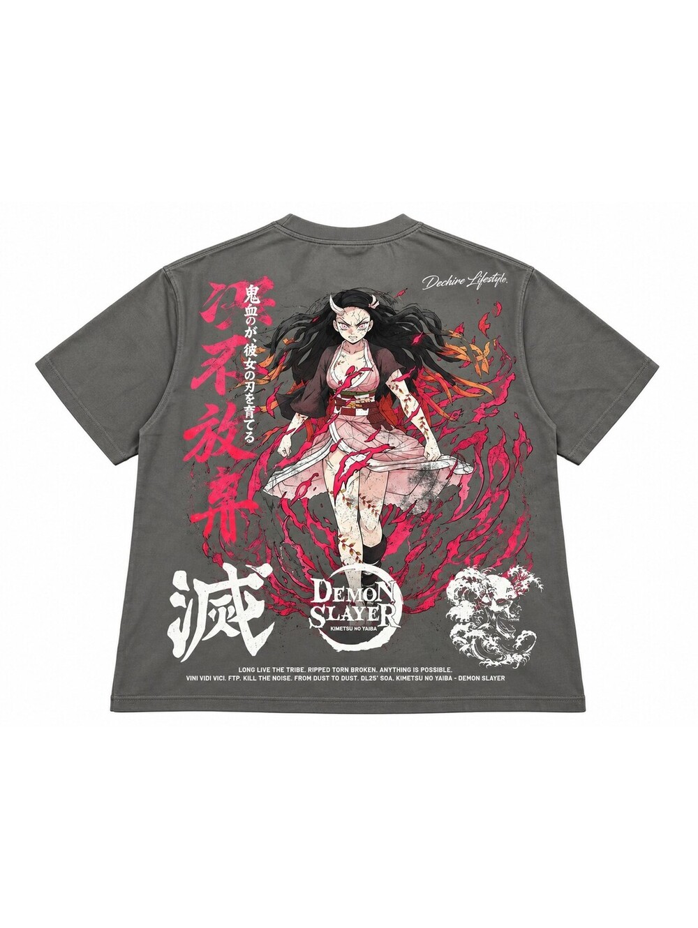 Dechire x Nezuko 'Ltd’ 6oz OS Tee in Gray (M)